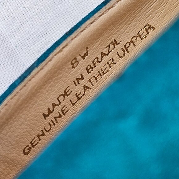 Talbots 8W Skyla 2 Suede 4.25” Stiletto Heels Pumps Teal Turquoise - Picture 12 of 15